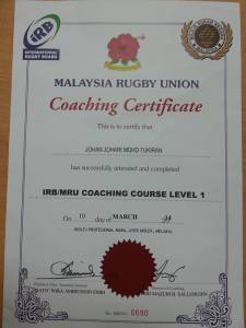 irb rugby sijil 1
